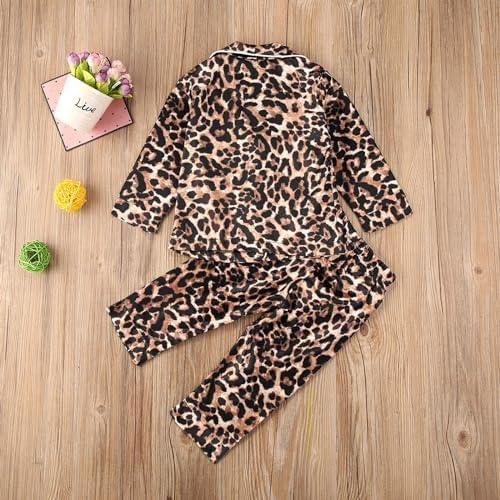 Kids Baby Girl Boy Satin Pajamas Set Button Down Sleep Shirt Top+Long Pants - Image 3