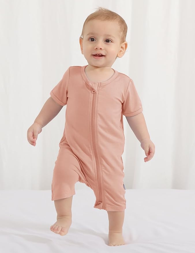 Jimonda Baby Bamboo Rayon Rompers Short Sleeve 3pc Pjs - Image 3