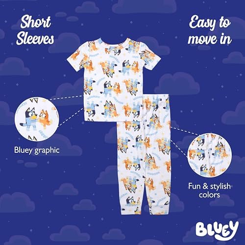 Bluey Boys' 2-piece Snug-fit Viscose Pajama Set, Soft & Cute - Image 3