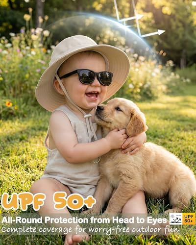 Toddler Baby Sun Hat and Polarized Sunglasses Set - Image 2