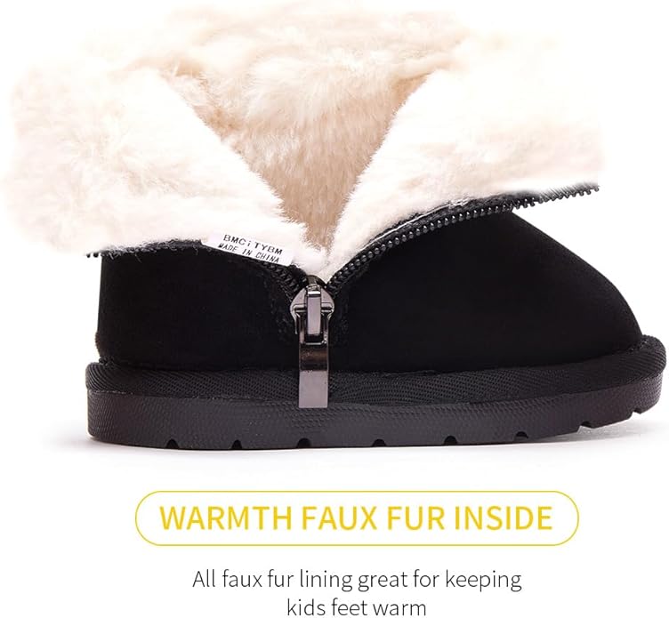 BMCiTYBM Girls Boys Snow Boots Warm Winter Fur Lined Baby Shoes (Infant/Toddler/Little Kid)