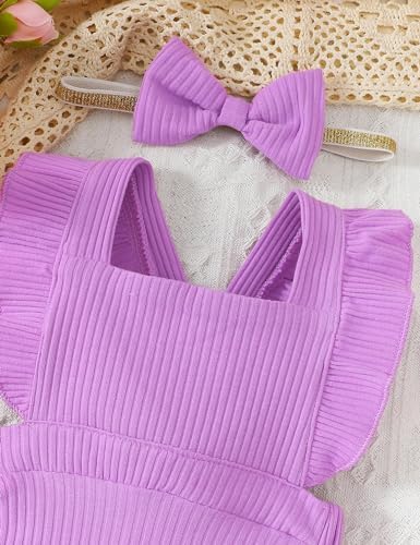 Fullfamous Baby Girl Ruffled Jumpsuit and Headband Set - Image 4