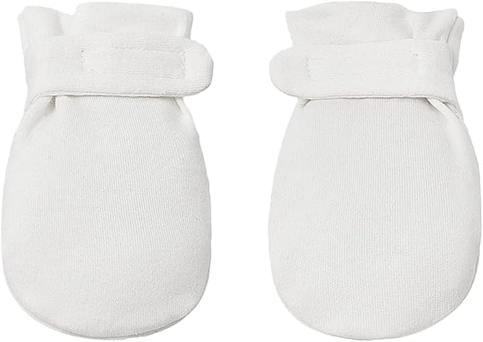 Newborn Baby No Scratch Mittens Stay On, 100% Cotton Breathable, Adjustable by Reyow