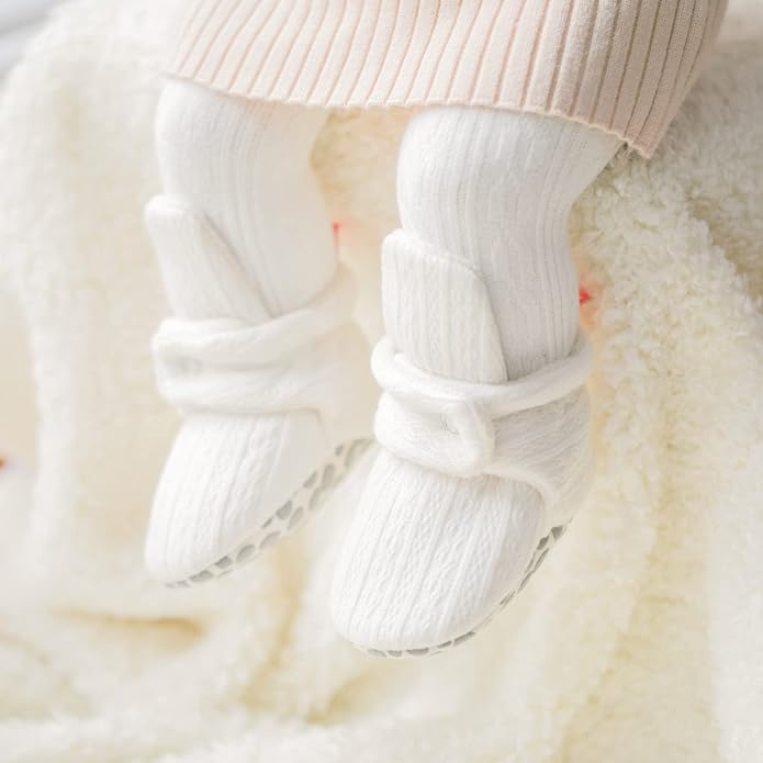 Sawimlgy Newborn Infant Baby Girl Boy Cotton Booties Stay On Sock Slippers Soft - Image 2