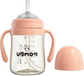 UBMOM No-spill, Backflow prevention Sippy Cup with Straw, PPSU Learner Cup with Handle for Baby and Toddlers, BPA free, 6.76oz (Strawberry)