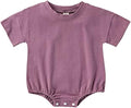 Baby Boy Girl Bubble Romper Infant Plain Oversize T-shirt Bodysuit by Merqwadd