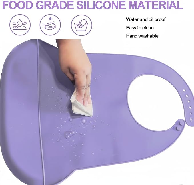 Silicone Adult Bib, Adjustable and Washable Bib - Image 3