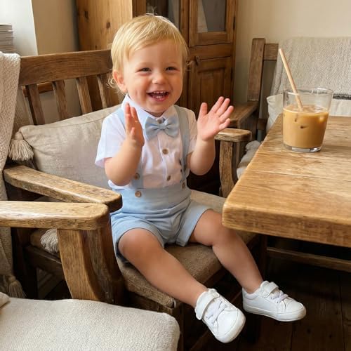 PUHHAPIEY Baby Boy Gentleman Wedding Outfit Dress Romper Suspender Pants | 0 3 - Image 2