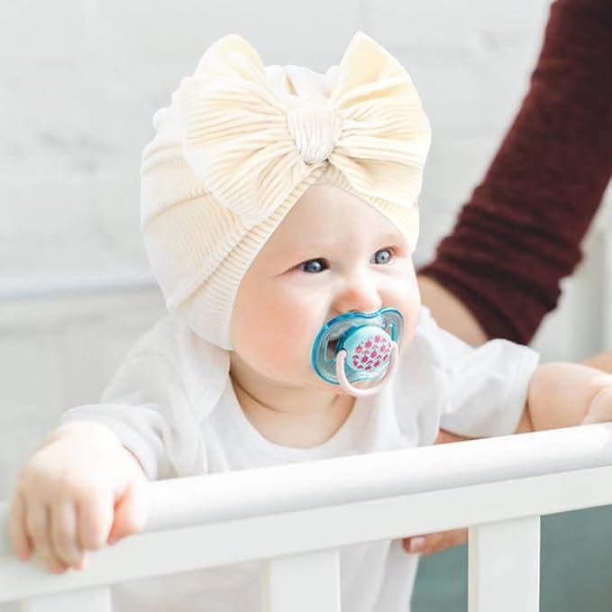 Cinaci 6 Pack Nursery Hospital Caps Bonnets Beanies Headwraps Turban Hats - Image 4