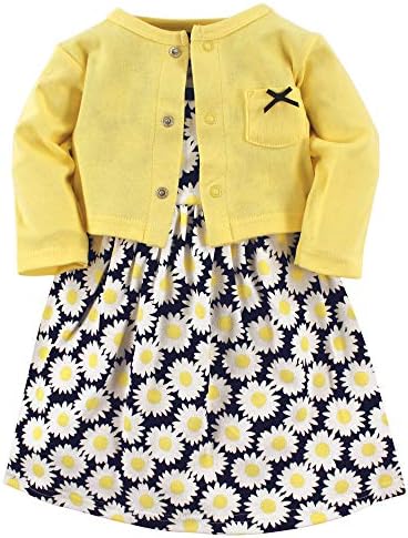 Hudson Baby Infant and Toddler Girls Cotton Dress and Cardigan Set by HudsonBaby