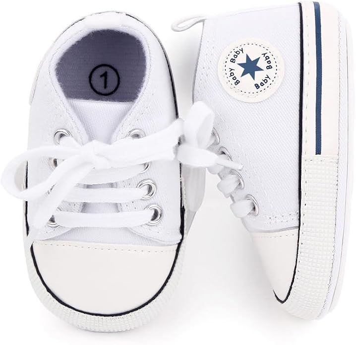 Unisex Baby Girls Boys Canvas High-top Shoes, Newborn Infant Anti-Slip Soft - Image 5