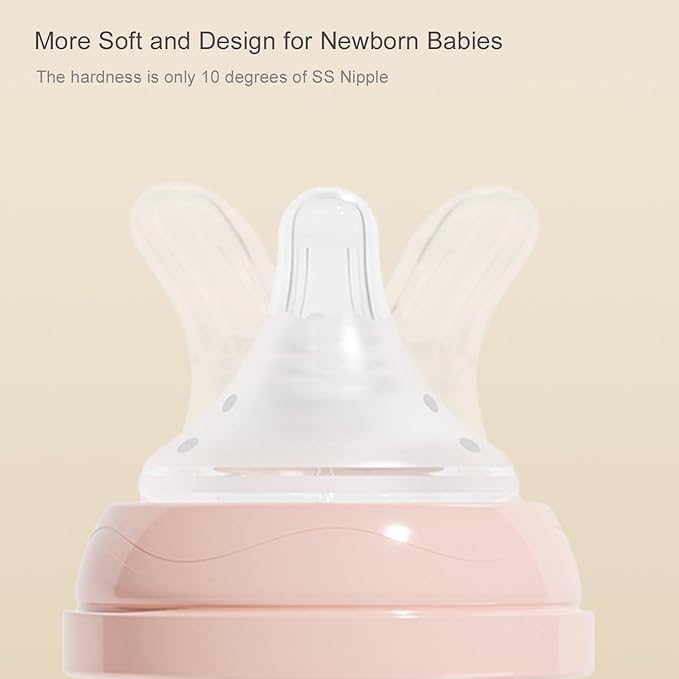 Gulicola Natural Flow Baby Bottle Silicone Nipple Level 0, Extra Slow Flow (SS), 0+ Months, 3 Counts (Pack of 1)