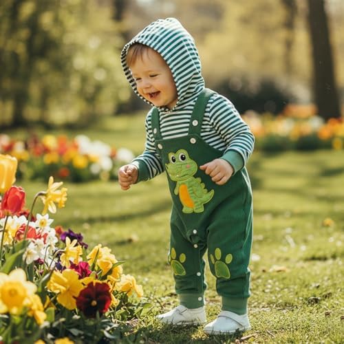 Infant Baby Boy Fall Winter Clothes Outfit Hooded Long Sweatshirt Pant Set - Image 2