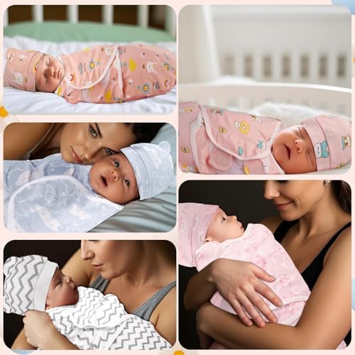 Baby Swaddle Sleep Sacks with Hats - Image 5