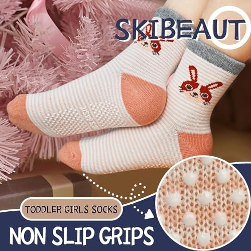SkiBeaut Baby Toddlers Girls Socks, 12 Pairs Non Slip Kids Grips Toddler Grippy - Image 4