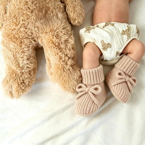 Jastore Baby Booties Newborn First Walkers Cozy Shoes Warm Knit Soft Booties - Image 5