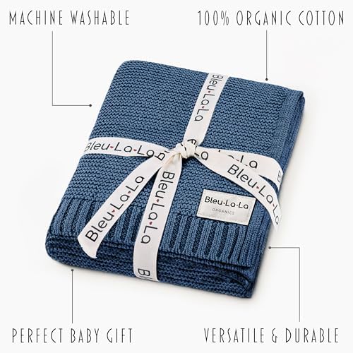 100% Organic Cotton Heritage Knit Textured Baby Quilt Blanket - Image 3