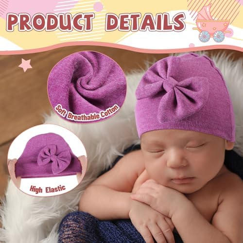 Cuffbow 4 Pcs Preemie Hats Baby Cap - Image 3