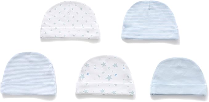 Baby Hat and Mittens Set Newborn Baby Hats Caps for Baby Boys Girls 0-6 Months 100% Cotton