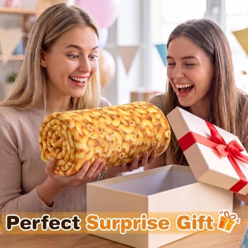 SeaRoomy Macaroni Blanket, Realistic Food Funny Round Blanket, 60 in - Image 3
