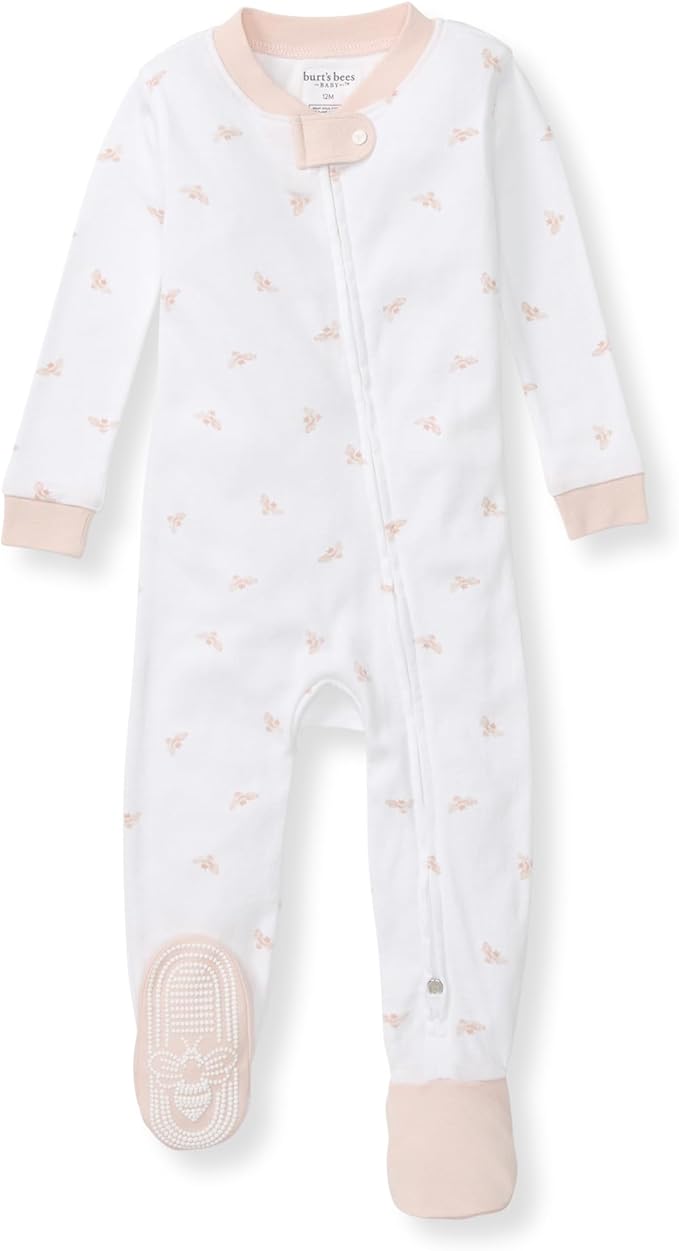 Burt's Bees Baby Girls Organic Cotton, Snug Fit Footed Sleeper Pajamas | by BurtsBeesBaby
