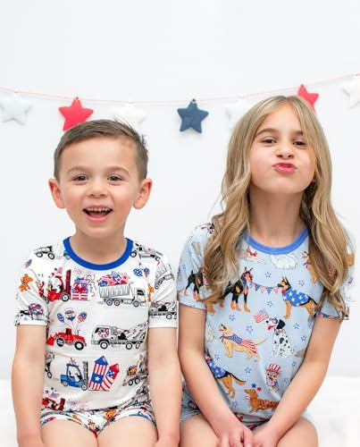 babee Reshinee Bamboo Viscose Toddler Boys Pajamas Set, Short Sleeve Kids - Image 5