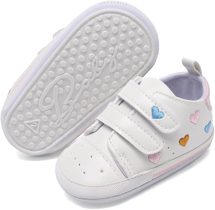 Clowora Baby Boys Girls Shoes Non-Slip Rubber Sole Sneakers Infant First Walking Toddler Crib Shoes Newborn Loafers Flats.