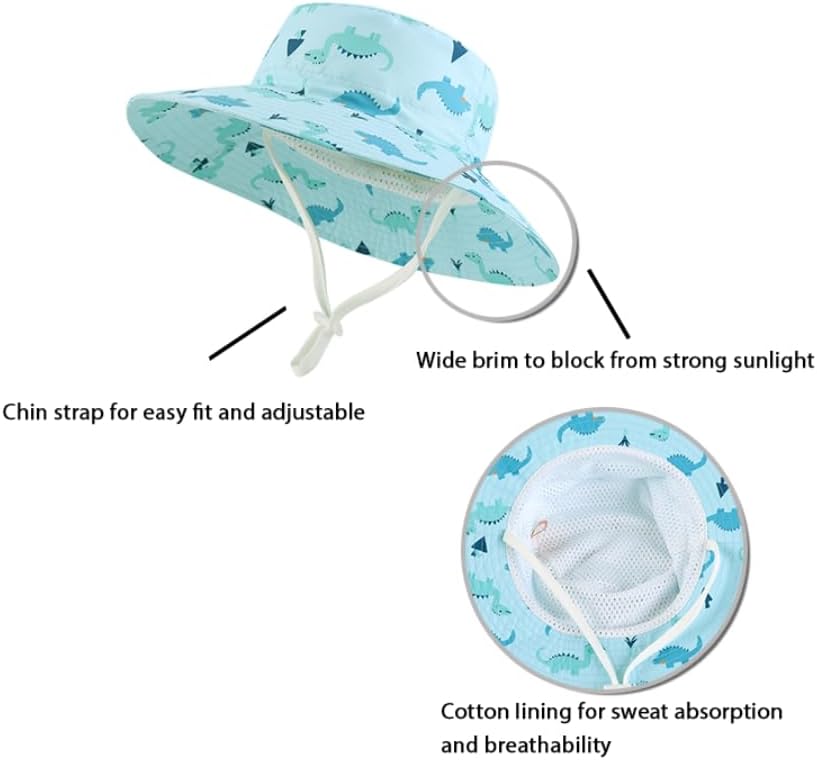 LANGZHEN Sun Protection Hat for Kids Toddler Boys Girls Wide Brim Summer - Image 2