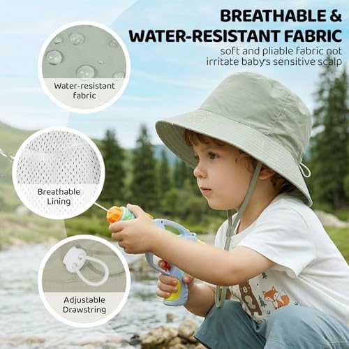 Toddler Bucket Hats UPF 50+ Baby Sun Hat Adjustable Kids Sun Protection Summer - Image 3