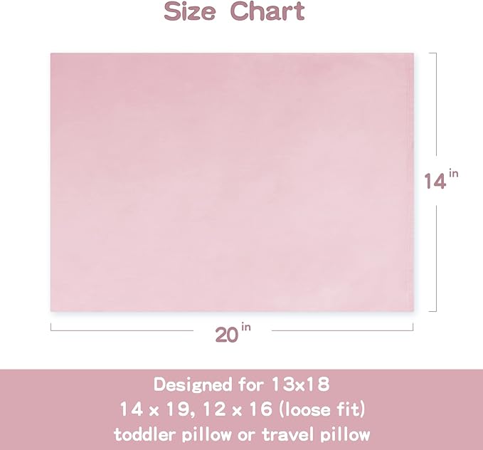 Soft Organic Cotton Toddler Pillowcases 14 X 20 Inches, Fit 13 X 18, 14 X 19 Pillows, Smooth Pearl Cotton Baby Pillowcases with Envelope Closure, Pink and Navy Blue, Set of 2
