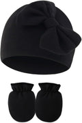 UTTPLL Newborn Beanies Cap No Scratch Mittens Set 0-6 Months Infant Bow Caps by UTTPLL