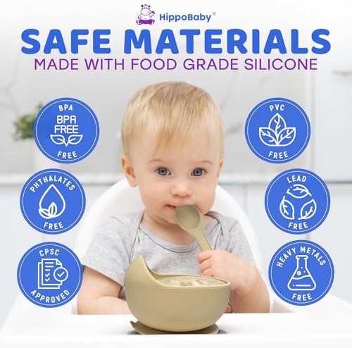 HippoBaby Baby Led Weaning Supplies | 10 Piece Silicone Baby Feeding Set | Baby - Image 6