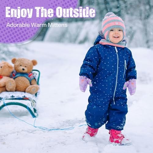 Toddler Mittens Lined Fleece Snow Gloves - Image 5