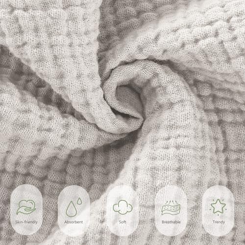 Susurration Muslin Burp Cloths 24x24 Inches Ultra Soft 100% Cotton | 7 Pack - Image 5