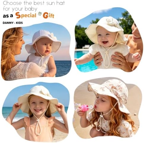 Baby Sun Hat Infant Toddler Girl Kids Sun Protection Beach Bucket Hats - Image 7