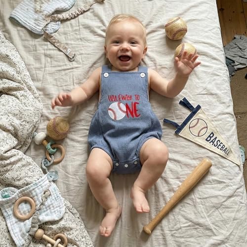 Honganda Baby Boy 1/2 Birthday Outfit Half Way to One Cake Smash Romper - Image 2