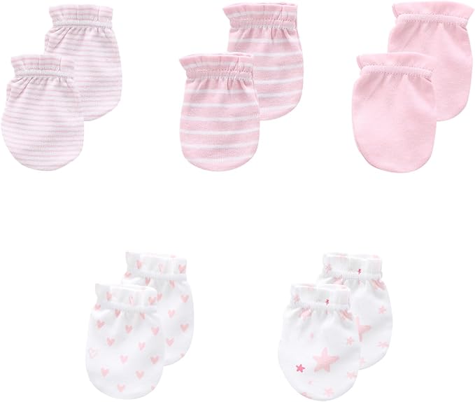 JELYLOVE 5 Pack Baby Boy Girl Anti Scratch Mittens Infant Gloves Essentials | by JELYLOVE