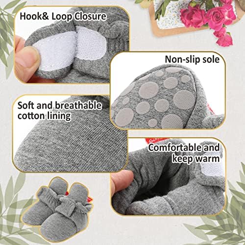 HsdsBebe Unisex Newborn Baby Cotton Booties Non-Slip Sole - Image 6