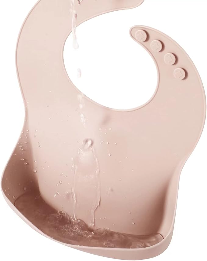PandaEar Set of 3 Silicone Baby Bibs, Waterproof Soft Adjustable Bibs - Image 7