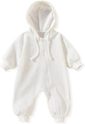 Unutiylo Unisex Baby Boys Girls Long Sleeve Infant Baby Zipper Hooded Jumpsuits by Unutiylo