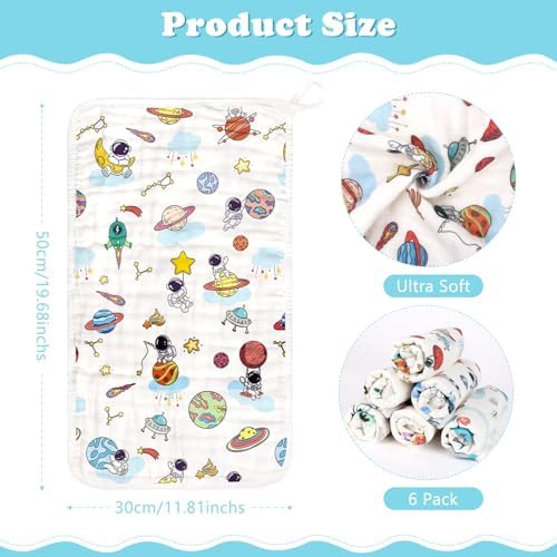 Baby Burp Cloths Muslin Washcloths 6 Pack Cotton Burp Rags - Image 2