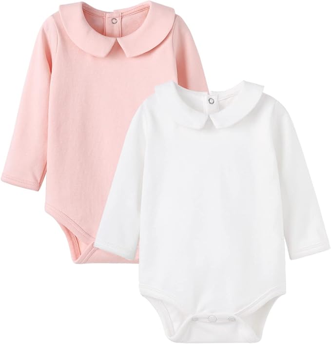 pureborn Baby Romper Bodysuits 2-Pack Unisex Soft Cotton One-Piece Outfit by pureborn