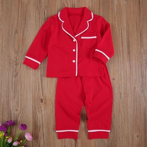 Kids Baby Girl Boy Satin Pajamas Set Button Down Sleep Shirt Top+Long Pants - Image 3