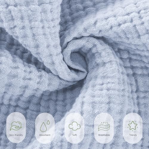 Susurration Muslin Burp Cloths 24x24 Inches Ultra Soft 100% Cotton | 4 Pack - Image 5