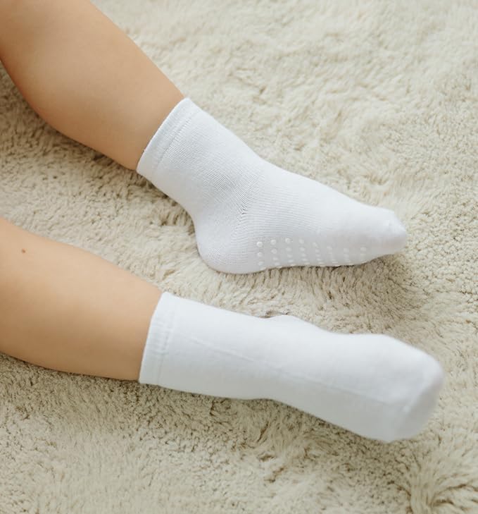 Baby Toddlers Crew Socks with Non-Slip Grip 12 Pack Cotton Stretch Socks | Soft - Image 5