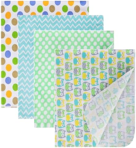 Cotton Flannel Receiving Blankets 4 Pcs, Baby Swaddle Blankets, Infant Flannel by Unknown