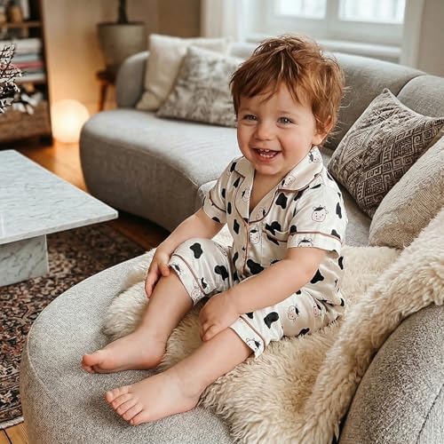 Kuriozud Baby Girl Boy Romper Pajamas Onesie Short Sleeve Button Down Pjs - Image 6