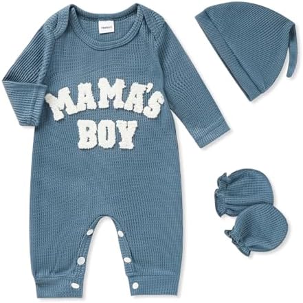 GRNSHTS Newborn Baby Boy Romper Coming Home Outfits Letter Print Bodysuit by GRNSHTS