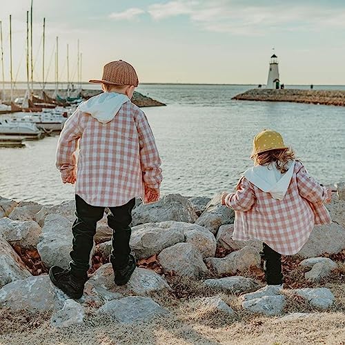 Douhoow Toddler Baby Plaid Jacket Baby Boy GIrl Flannel Hoodies Zip Up Hooded - Image 7