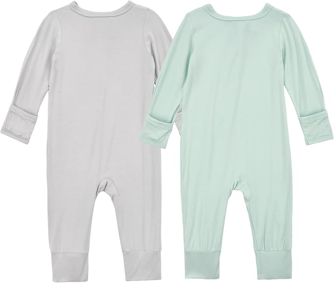 Aablexema Unisex Rayon of Bamboo Baby Footless Pajamas Romper - Image 3